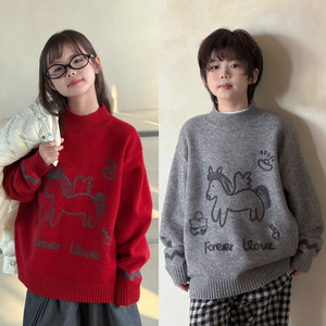 
G+ children's clothing for boys and girls, mid-collar sweater, winter large children's New Year's sweater, children's pullover trendy 529213