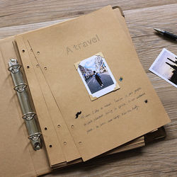 A4 Kraft Paper Photo Album DIY Handmade Growth Commemorative Album Gift Creative Couple Polaroid Adhesive Photo Album