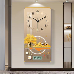 Modern Minimalist Wall Clock for Living Room 2025 New Model Home Fashion Clock Stylish Internet-Famous Calendar Silent Clock Wall-Mounted