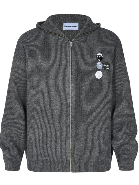 AHCN (Ambition of Abundance) American retro badge atmosphere hooded sweater cardigan autumn and winter sweater jacket