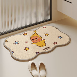 Cartoon Floor Mat Bathroom Absorbent New Linen Woven Household Non-Slip Foot Mat Bathroom Toilet Door Mat