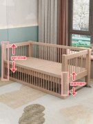 Trẻ em ghép giường có thể điều chỉnh chiều cao cho bé bằng gỗ nguyên khối mở rộng giường người lớn có thể ngủ có thể tháo rời bằng gỗ sồi tùy chỉnh dành cho người lớn