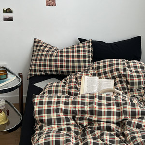 
Class A ins style pure cotton bedding four-piece quilt cover sheet quilt cover student dormitory three-piece quilt cover bed cover