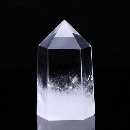 High-quality natural white crystal crystal column, raw stone, blue needle, hexagonal prism, degaussing and purification, desktop ornaments, one object and one picture