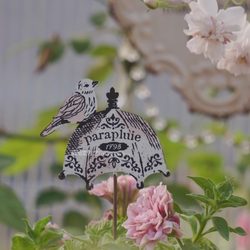 Flower Fairy Garden French Vintage Distressed Iron Bird Parasol Flower Arrangement Garden Balcony Decoration Gardening Supplies