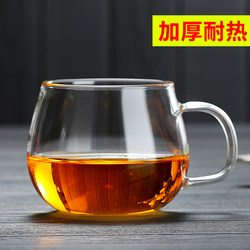 High Borosilicate Large Belly Glass Cup for Men and Women, High Temperature Resistant, Transparent Tea Cup, Round Cup, Thickened with Handle, Food Grade