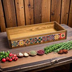 Living Room Single-Layer European-Style Solid Wood Storage Box Decoration Indoor Tabletop Wooden Pastoral Style American Dining Room Light Luxury