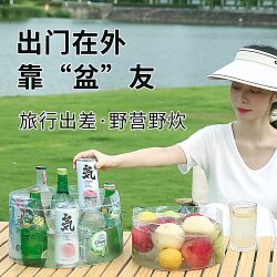 Folding Water Basin for Camping and Picnics, Transparent Fruit Basin, Laundry Basin, Portable Travel Wash Basin, Universal