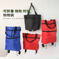 Shopping bag with wheels foldable grocery shopping cart