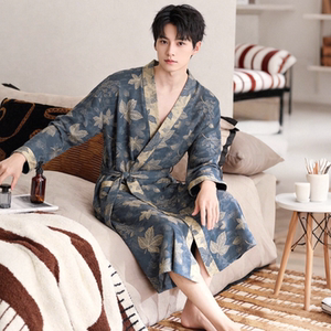 
Pure cotton bathrobe for men, thin gauze bathrobe, double layer gauze pajamas for women, pure cotton high-end bathrobe.