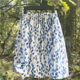 Homemade 2025 spring and summer new cotton and linen half-body short skirt for women's printed A-line skirt a-shaped fresh and versatile inner lining