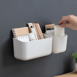 Adhesive Storage Box Wall-Mounted Stationery Dormitory Organizer Shelf Wall Storage Rack Storage Box Wall-Mounted Storage Box
