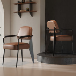 Retro dining chair casual armchair home backrest chair