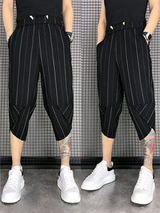 
2023 summer new thin casual shorts men's loose and versatile harem pants internet celebrity trendy cropped pants