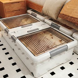 Under-Bed Storage Box for Home Use, Flat with Wheels, Drawer-Style for Clothes and Quilts, Plastic Organizer Storage Box under the Bed