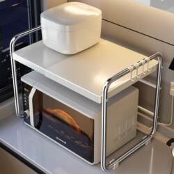 Retractable Microwave Oven Rack Kitchen Multifunctional Oven Pot Stand Countertop Rice Cooker Appliance Storage Shelf