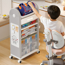 School Bag Storage Rack, Floor-Standing Movable Trolley, Book Storage Rack, Multi-Layer Bookshelf, Backpack Organizer, Sliding Cabinet