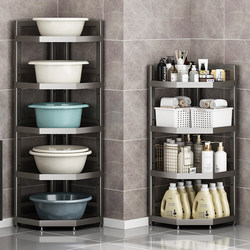 Bathroom Storage Rack, Floor-Standing Storage Rack for Washroom, Multi-Layer Corner Storage Rack, Bathroom Triangular Shelf