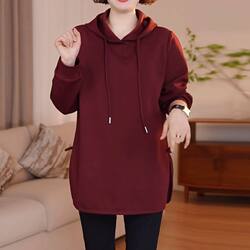 Plus-Size Hooded Sweatshirt for Women, Spring and Autumn 2024 New Style, Casual Loose Hoodie, Mid-Length Base Shirt for Autumn and Winter
