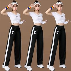 Summer Square Dance Clothing New Set Modal Sports Gymnastics Fitness Dance Clothes Pants