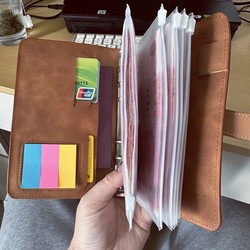 Cash Saving Book, Money Clip, Money Binder, 2025 New Model, Large Capacity, for Children and Adults, Trendy Loose-Leaf Storage Bag