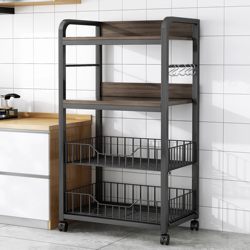 Kitchen Storage Rack, Floor-Standing Multi-Layer Vegetable Storage Rack, Microwave Oven Rack, Household Multi-Functional Vegetable Basket Storage Rack