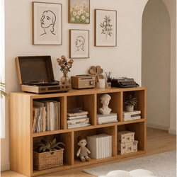 Bookcase for Living Room, Small Household Low Cabinet, Integrated Wall-Mounted Grid Cabinet, Storage Cabinet, Bookshelf