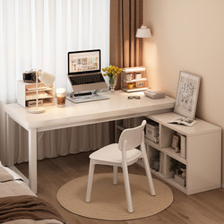 Corner Desk with Bookshelf, Home Writing Desk, Corner Office Desk, Bedroom Vanity Table, L-Shaped Computer Desk