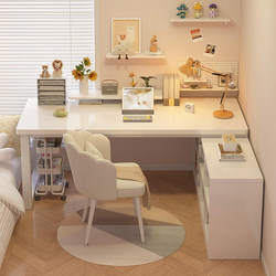 Corner Desk Student Home Writing Desk Corner Office Desk L-Shaped Desk Bookshelf Integrated Desk Bedroom Computer Desk