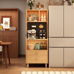 Sideboard Cabinet Against the Wall, Integrated Storage Cabinet for Small Apartments, Multifunctional Kitchen Storage Cabinet, Living Room Tea Cabinet, Tall Cabinet