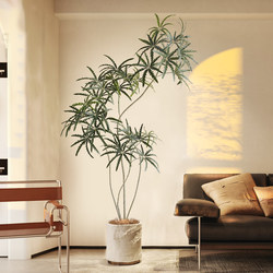 Artificial Plant Peacock Tree Floor-Standing Potted Plant Indoor Large Bionic Green Plant Ornament Living Room Light Luxury Decorative Flower Fake Tree