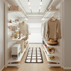 Perforated Board Wardrobe, Open-Style Walk-In Closet, Storage for Girls' Bedroom, Metal Shelf, Integrated Storage and Clothes Rack
