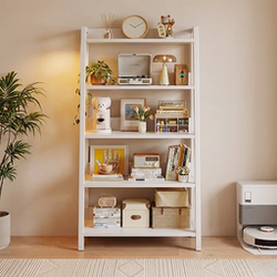 Solid Wood Ladder-Shaped Bookshelf, Floor-Standing Storage Rack, Multi-Layer Storage Rack, Home Living Room Display Rack, Bedroom Storage Rack Integrated