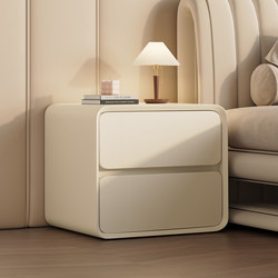 Cream-Style Bedside Table 2025 New Modern Minimalist Bedroom Bedside Cabinet Solid Wood Storage Cabinet Simple Storage Cabinet