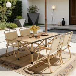 Garden Tables and Chairs, Outdoor Camping Side Tables, Portable Storage Small Tables for the Yard, Picnic Night Market Stalls, Folding Tables and Chairs