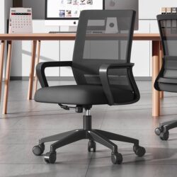 Office Chair, Computer Chair, Comfortable for Long Sitting, Home Office Staff Meeting Workstation Chair, Backrest Adjustable Swivel Chair