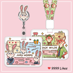 Couple Style Judy Nick Card Holder Horizontal Style Work Badge Medical Staff Retractable Badge Clip Campus Card Access Card Holder