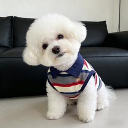 Pet Dog Clothes Spring and Summer New Style Polo Shirt Vest Thin Breathable Schnauzer Teddy Bichon Small Puppy