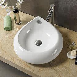 Drop-Shaped Countertop Washbasin, Balcony Basin, Bathroom Ceramic Washbasin, Toilet Basin, Round Art Sink
