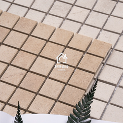 Retro Mosaic Tiles, Southern French-Style Pool Tiles, Stone Patches, Travertine, Limestone, Bathroom Flower Bed Tiles