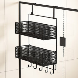 Shower Room Hanging Rack, No-Drill Bathroom Storage Rack, Shower Room Bath Room Bathroom Storage Rack, Glass Door Hanging Basket
