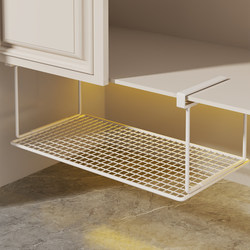 Hole-free washbasin stand under bathroom sink cabinet