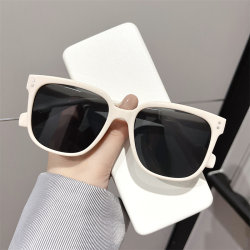 Gm Sunglasses for Women 2026 New Style High-End Large Face Slimming Sunglasses Uv Protection White Frame Prescription Sunglasses for Men