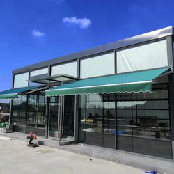 Outdoor Rainproof and Sunproof Hand-Cranked Retractable Awning, Thickened Sunshade, Foldable Household Awning, Electric Retractable Awning