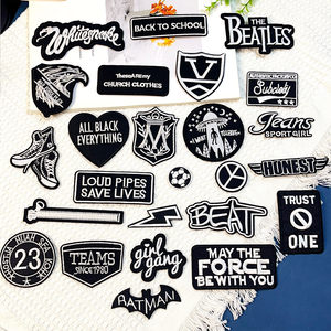 
Black badge embroidery patch, solid color flower patch patch, down jacket pants patch hole repair patch patch