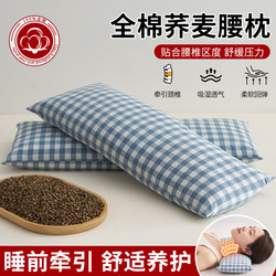 Whole Buckwheat Shell Lumbar Pillow for Lumbar Disc Herniation, Special Traction Small Pillow, Backrest Cushion, Sleeping Lumbar Support, Home Pillow Core