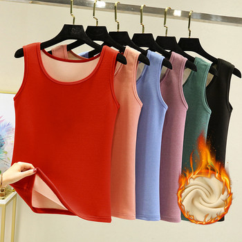 Women's new autumn and winter German velvet heated and warm camisole plus velvet thickened inner top and inner wear close-fitting bottoming shirt