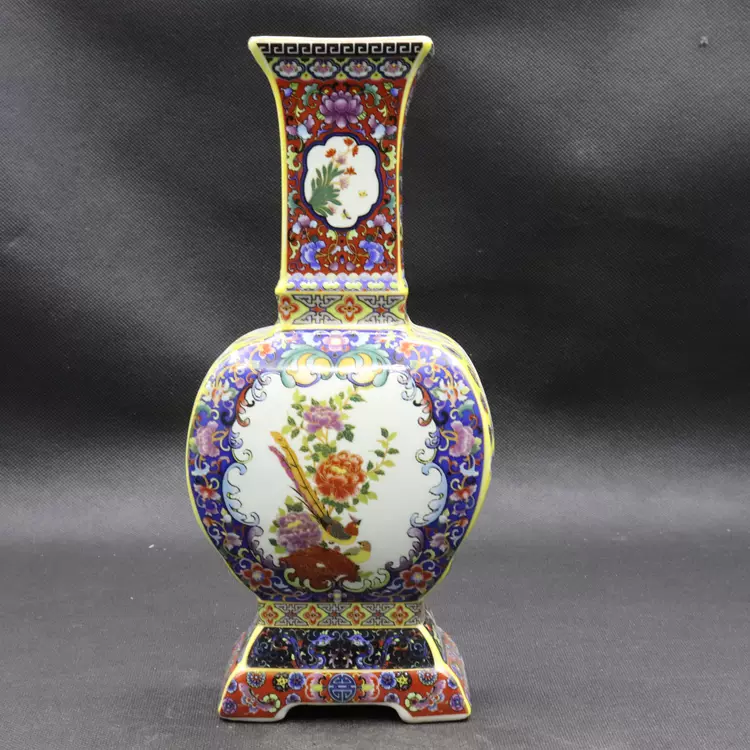 清雍正琺瑯彩賞瓶 花瓶 置物 景徳鎮 陶磁器 装飾品 現代工芸品