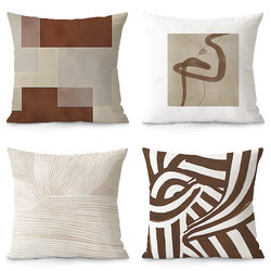 Nordic Minimalist Style Velvet Throw Pillow Modern Minimalist Sofa Living Room Model Room Lumbar Pillowcase Cushion Pillow