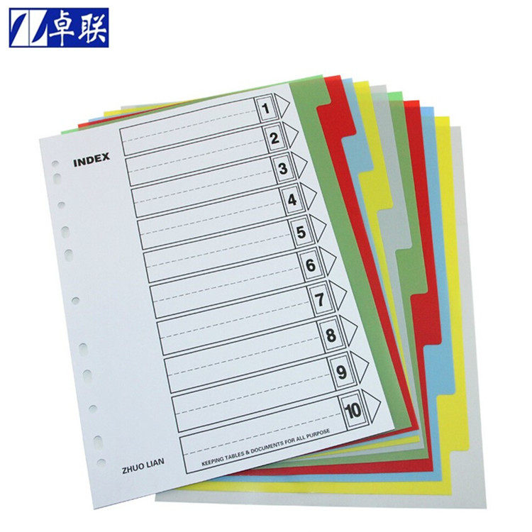 ZARLINK ZL5810A 10페이지 PP 분류 카드 색상 플라스틱 종이 색상 색인 카드 색상 분류 용지-